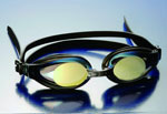 mirror lens metalized swim goggles