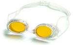 mirror lens metalized swim goggles