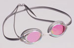 mirror lens metalized swim goggles