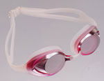 mirror lens metalized swim goggles