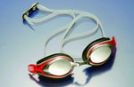 mirror lens metalized swim goggles