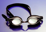 mirror lens metalized swim goggles