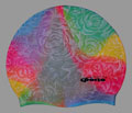 multi-color swim cap